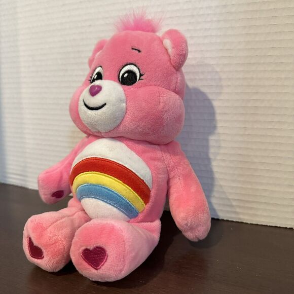 Care Bears Cheer Bear 9" Plush Stuffed Animal Pink Rainbow Basic Fun Toy - Picture 3 of 10